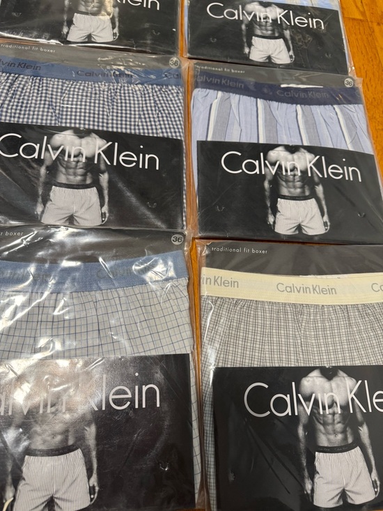 Vtg Lot Of 6 Calvin Klein Traditional Fit Boxer Shorts Cotton Size 36 90's NOS - Picture 4 of 13